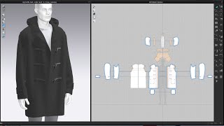 Drafting Duffle Coat Marvelous Designer Clo [upl. by Enelrats]