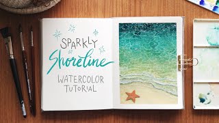 Sparkly Shoreline Watercolor Tutorial [upl. by Adelina]