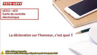 La déclaration sur l’honneur pour l’eC32eC3 c’est quoi [upl. by Sib]