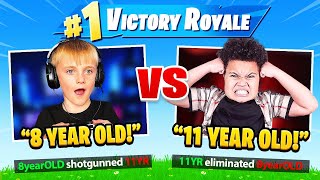 8 YEAR OLD vs 11 YEAR OLD Fortnite 1v1 [upl. by Noteek]