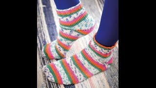 Sticka tåupp sockor med Magic Loopteknik [upl. by Aiepoissac]