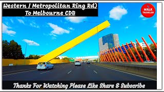 4kDriving l Thomastown Western  Metropolitan Ring Rd To Melbourne CDB Tullamarine Freeway [upl. by Fabrianne]