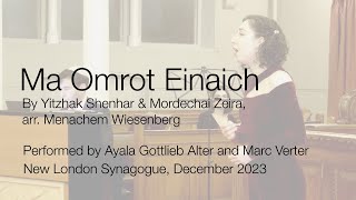 Ma Omrot Einaich  December 2023 New London Synagogue [upl. by Hctim185]