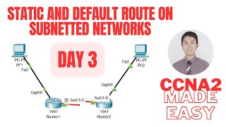 Applying Static and Default Routes to Subnet Networks in CCNA 2 Day 3 [upl. by Pillihpnhoj871]