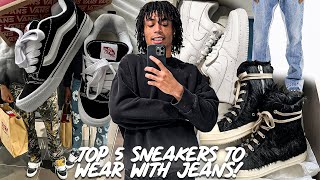 TOP 5 SNEAKERS TO WEAR WITH JEANS [upl. by Acinorev186]