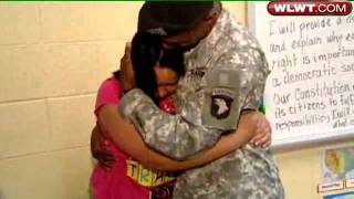 Home From Afghanistan Soldier Surprises Daughter At School [upl. by Kiley]