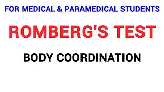 ROMBERGS TEST  CLINICAL LAB  PHYSIOLOGY [upl. by Dlorad]