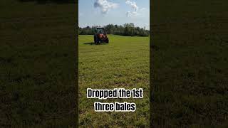 Helping a neighbor out tractor forks farming hay roundbales kioti summer trailer 6 vlog [upl. by Lramaj]