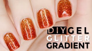 HOW TO DIY Glitter Gradient Gel Nails with Loose Glitter LIKE A PRO [upl. by Ennazus]