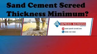 Sand Cement Screed Thickness Minimum [upl. by Dupaix]