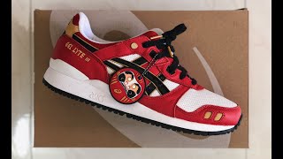 Asics Gel Lyte III Daruma Doll Pack Red  Up Close Review Details And On Feet unboxing [upl. by Bick]