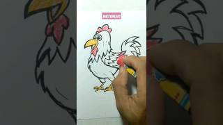 Easy simple drawing animals cute cock rooster  draw for kids shorts trending drawingvideo [upl. by Averill410]