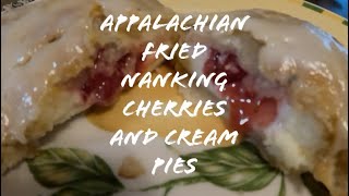 Appalachian cooking Fried Nanking cherries 🍒 and cream pies 🥧 made from fruit grown in the garden [upl. by Pliam]