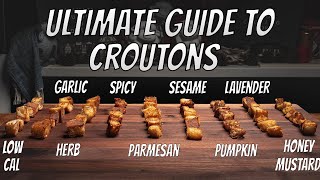 How To Make Homemade Croutons Recipe At Home 9 WAYS l ULTIMATE Guide to Croutons [upl. by Aicsile]