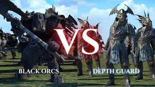 WARHAMMER III Total War  Black Orcs VS Depth Guard [upl. by Habas]