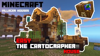 Minecraft  How to build a CARTOGRAPHERS HOUSE  Village transformation  Villager Houses [upl. by Cirdek]