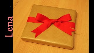 Schleife binden um Geschenke einpacken 🎀 Tie Ribbon bow gift wrapping 🎀 Cómo envolver REGALO бантик [upl. by Ahsiri]