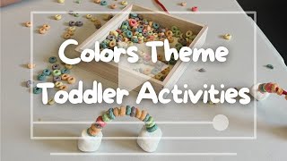 Rainbow Cereal Marshmallow Toddler Activity  Homeschool Preschool Colors Unit handsonlearning [upl. by Alfi759]