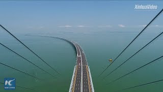 Worlds longest sea bridge Hong KongZhuhaiMacao Bridge to boost logistics [upl. by Elia]