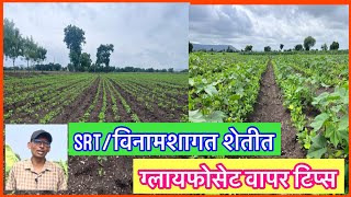 SRT।विनामशागत शेतीमध्ये ग्लायफोसेट वापर टिप्स।Glyphosate use in SRT।Zero Tillage Farming [upl. by Oswal]