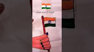 India 🇮🇳 flag with national anthem trending shorts painting [upl. by Clint]