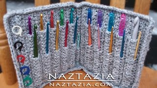 HOW to CROCHET HOOK CASE HOLDER  DIY Tutorial Storage for Hooks by Naztazia [upl. by Neelhtak718]