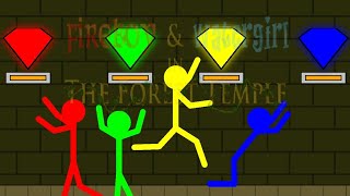 Watergirl and Fireboy Stickman Animation  Forest Temple Parkour Part 49 [upl. by Blasien]