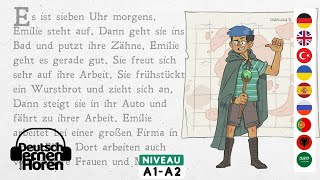 525 Deutsch lernen mit Geschichten  Deutsch lernen durch Hören  A1A2  Learn German with stories [upl. by Aicilf]