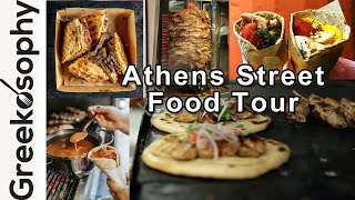 Athens street food  11 AMAZING Greek souvlaki gyros and kebab places recommended by locals [upl. by Adlesirg]