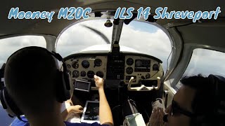 Mooney M20C  ILS 14 Shreveport Regional [upl. by Greenberg]