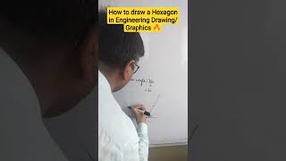 How to draw Hexagon engineeringgraphics engineeringdrawing firstyearengineering shorts [upl. by Wun586]