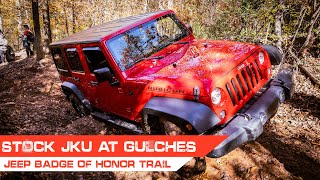 Stock JKU at Gulches  First Jeep Badge of Honor Trail [upl. by Gilba]