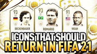 FIFA 21  ICONS THAT SHOULD RETURN IN FIFA 21 FT ROMÁRIO WEAH BECKENBAUER AND MORE [upl. by Leinoto]