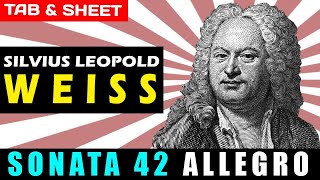 TABSheet Sonata 42 Dresden Suite 14 Allegro by Silvius Leopold Weiss PDF  Guitar Pro  MIDI [upl. by Auqinahc26]