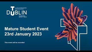 Mature Student Webinar 23 January 2023 [upl. by Rma]