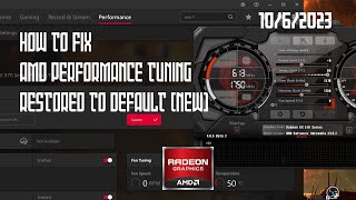 How to Fix AMD Performance Tuning Restored to Default New 1062023  OBSCURE [upl. by Anirat686]