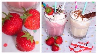 2 Recettes de Milkshake Kinder amp Fraise facile amp rapide [upl. by Kermit]