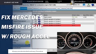 How to Fix Misfire Mercedes E200 W212 DTC p0300 p0301 p0305 [upl. by Nomyad932]