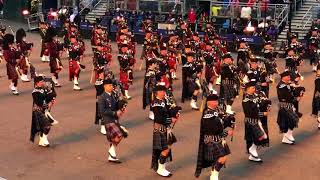 The mass pipes and drums  The 2018 Royal Edinburgh Military Tattoo  20180807 [upl. by Arhat]