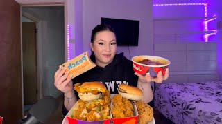 JOLLIBEE MUKBANG  BURGERS FRIED CHICKEN LOADED FRIES  LONDON  UK [upl. by Aicyla]