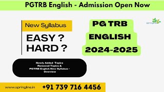 New Syllabus  PGTRB English  Easy or Hard overview and Analysis  Added Topics and Repeared topics [upl. by Aram]