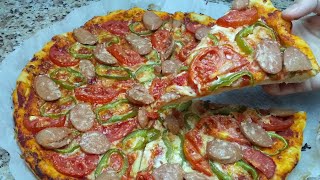 PİZZA Asan mayalı pizza xemiri \ pizza sousu pizzanın hazırlanmasıgunesselimova [upl. by Eelrak]