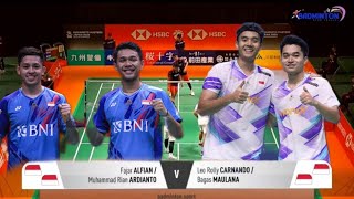 Fajar AlfianM Rian ArdiantoINA vs Leo Rolly CarnandoBagas Maulana INA  SF Kumamoto Masters [upl. by Amir]