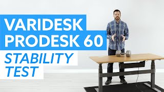 VARIDESK ProDesk 60 Electric Standing Desk Wobble and Rocking Test [upl. by Airemahs]