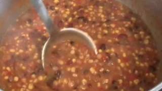 Meatless ThreeBean Chili  Spicy Vegetarian Chili [upl. by Aiekat]