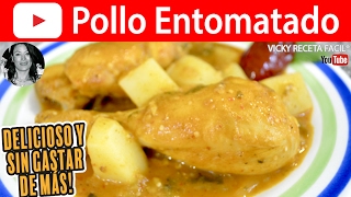 CÓMO HACER POLLO ENTOMATADO  Vicky Receta Facil [upl. by Herzberg]