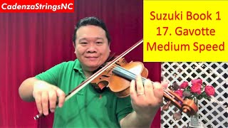 Gavotte  Medium Speed  Suzuki Violin Book 1 [upl. by Adnael]