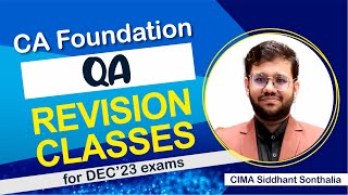 CA Foundation  Business Math  Revision Class  By CIMA Siddhant Sonthalia  Lect 02 [upl. by Giuditta]