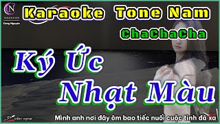 Karaoke  Ký Ức Nhạt Màu  Tone Nam  Chachacha [upl. by Nnasus197]