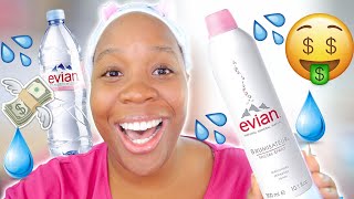 I tried Evian Facial Spray EVIAN Brumisateur Natural Mineral Water Facial Spray Review and DEMO [upl. by Ahsatsan]